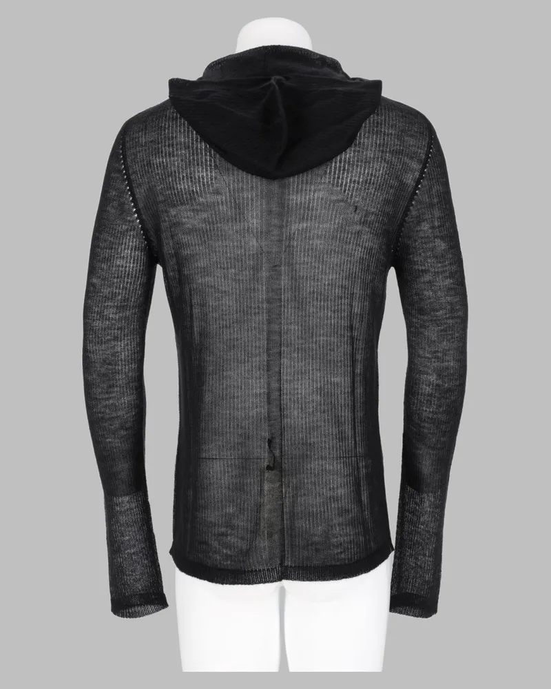 Rick Owens Hooded Cashmere Sweater — Black Black