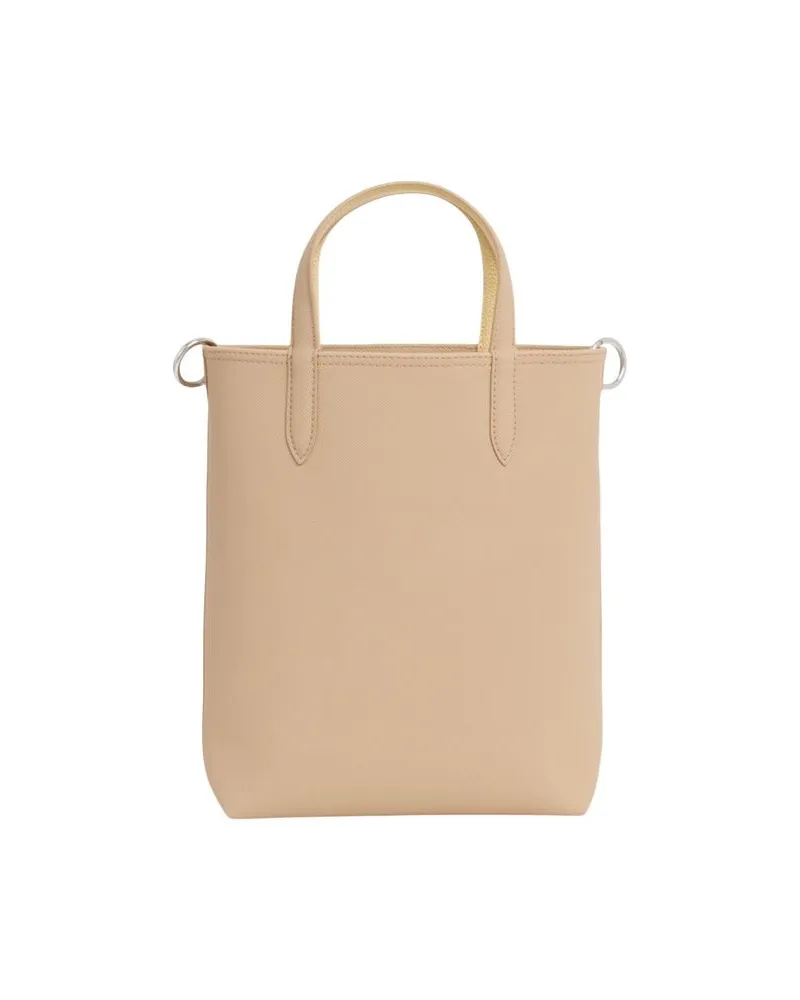 Lacoste Leather Tote Bag — Beige Beige