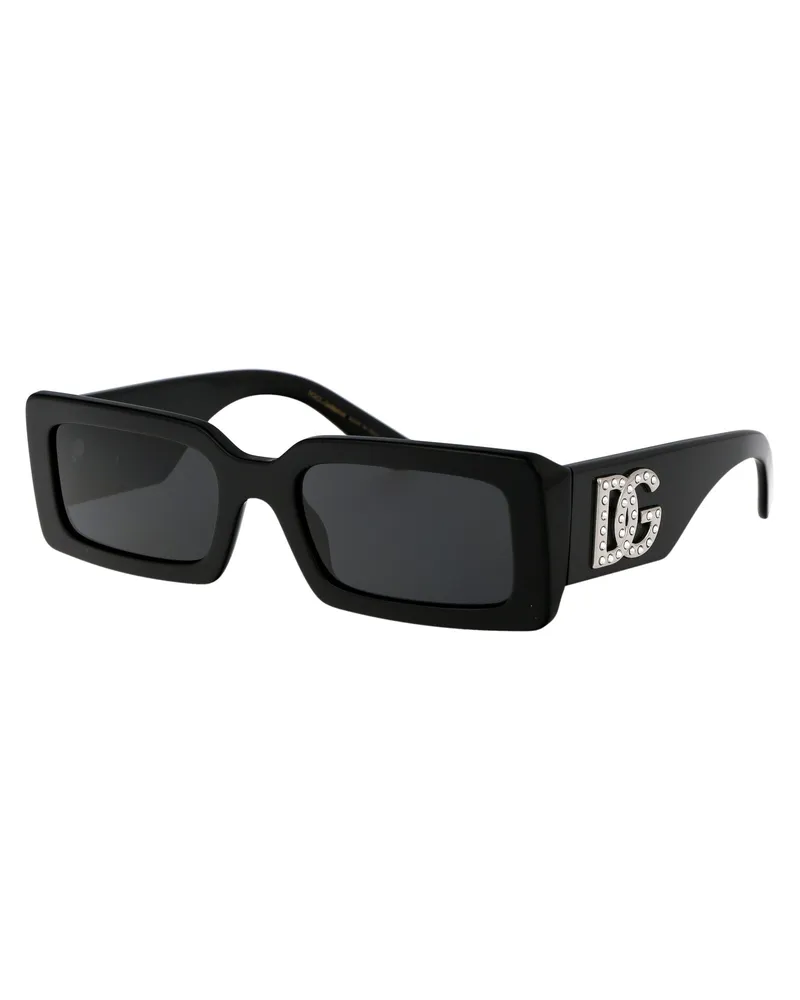 Dolce & Gabbana 0DG4447B Rectangle Acetate Sunglasses — Black Black
