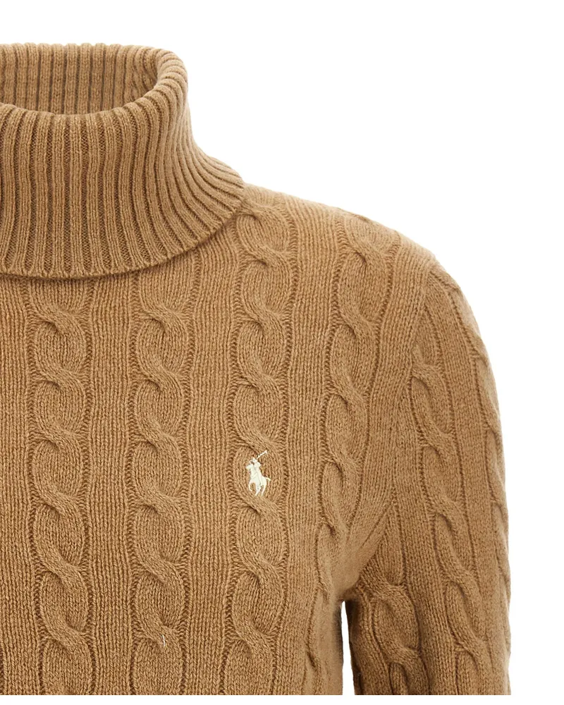 Ralph Lauren Cable-Knit Wool-Cashmere Blend Sweater — Camel Camel