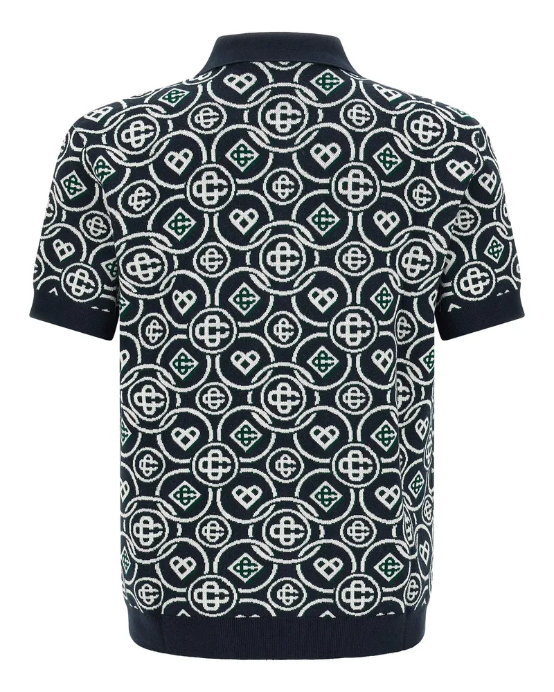Casablanca Paris Men's Blue Cotton Polo Shirt Navy