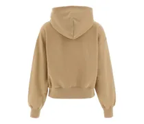 Women's Beige Cotton Hoodie Clothing
