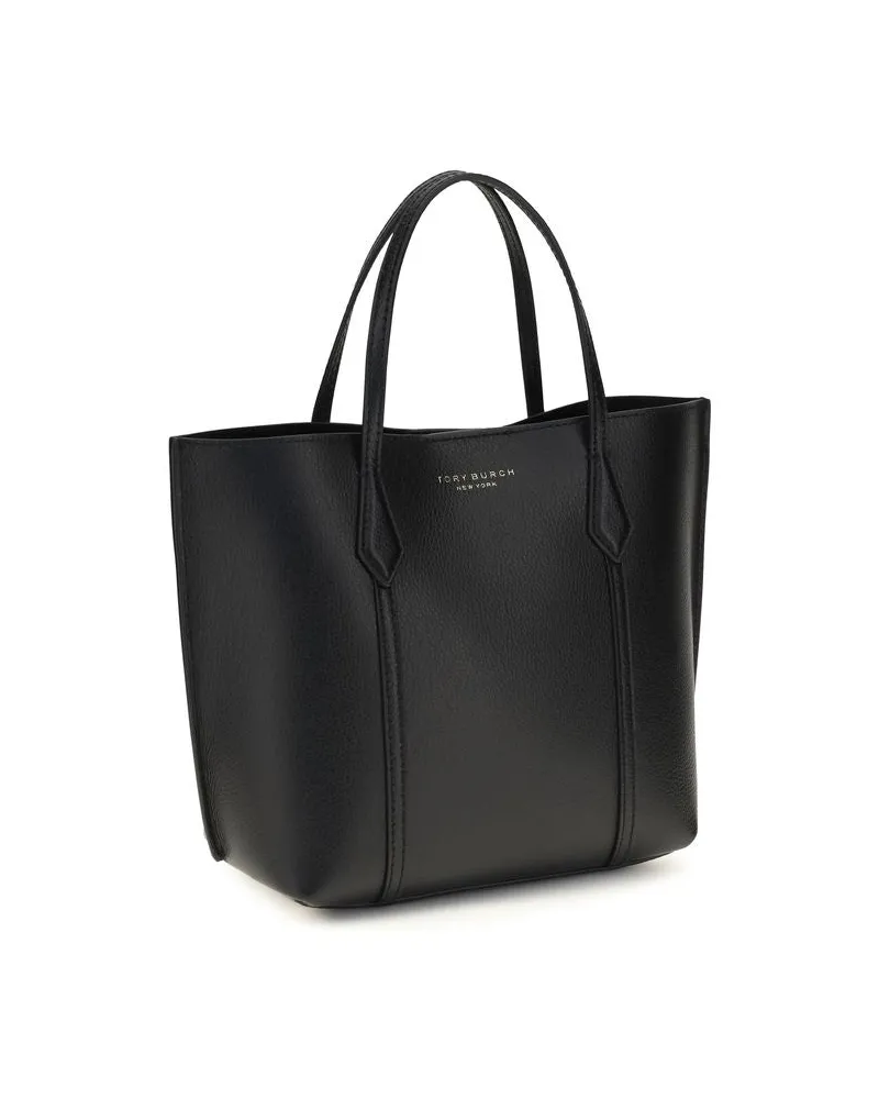 Tory Burch Women's Perry Tote Black Calf Leather Bos Black