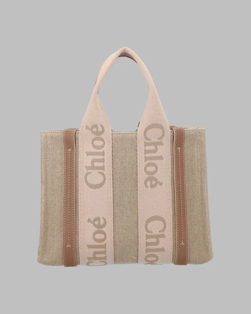 Chloé Woody Tote Bag — Beige Beige