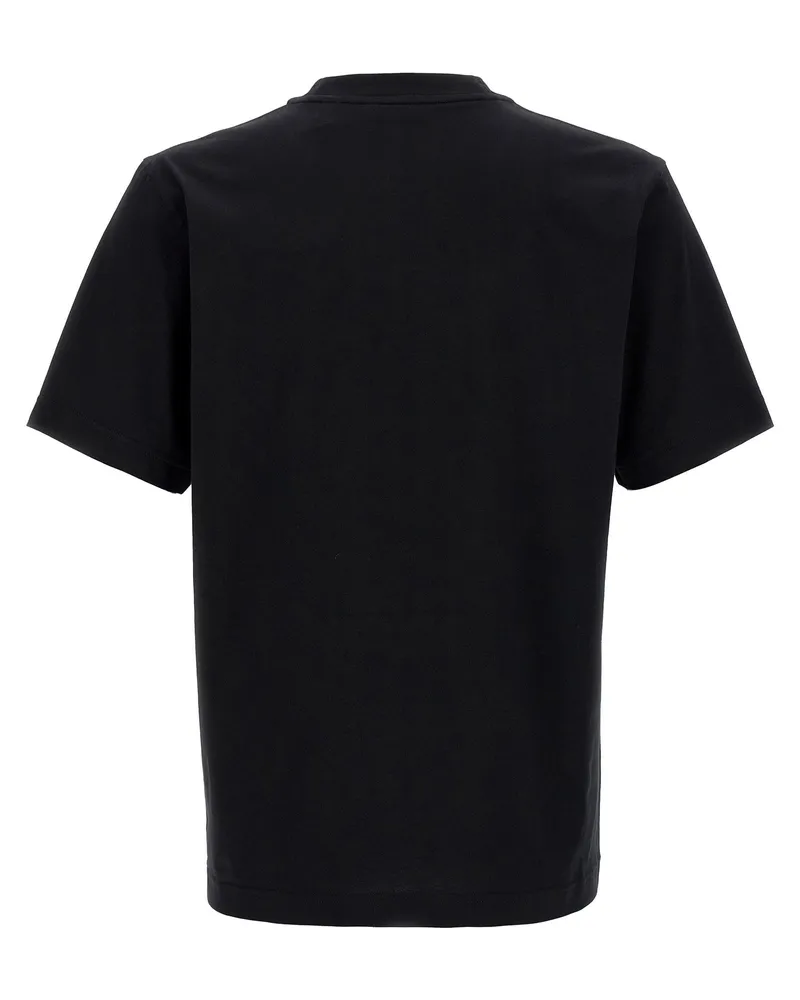Burberry Logo-Embossed Knight Stamp T-Shirt — Black Black