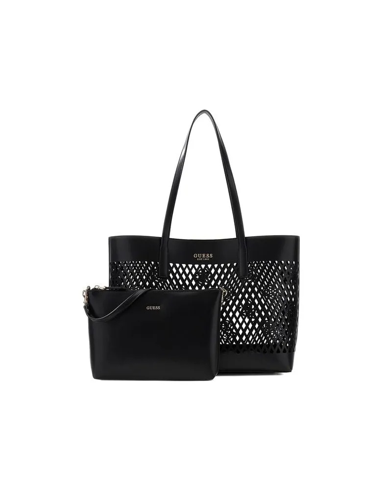 Guess Women's Tote Bag Black Polyurethane - Tote-Bags Black