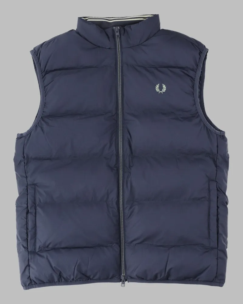 Fred Perry Quilted Recycled Polyamide Gilet — Blue Blue