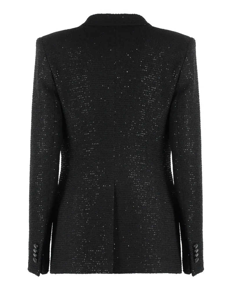 Tagliatore Women's Blazer Sequin Black Polyamide Blazers Jacket Black
