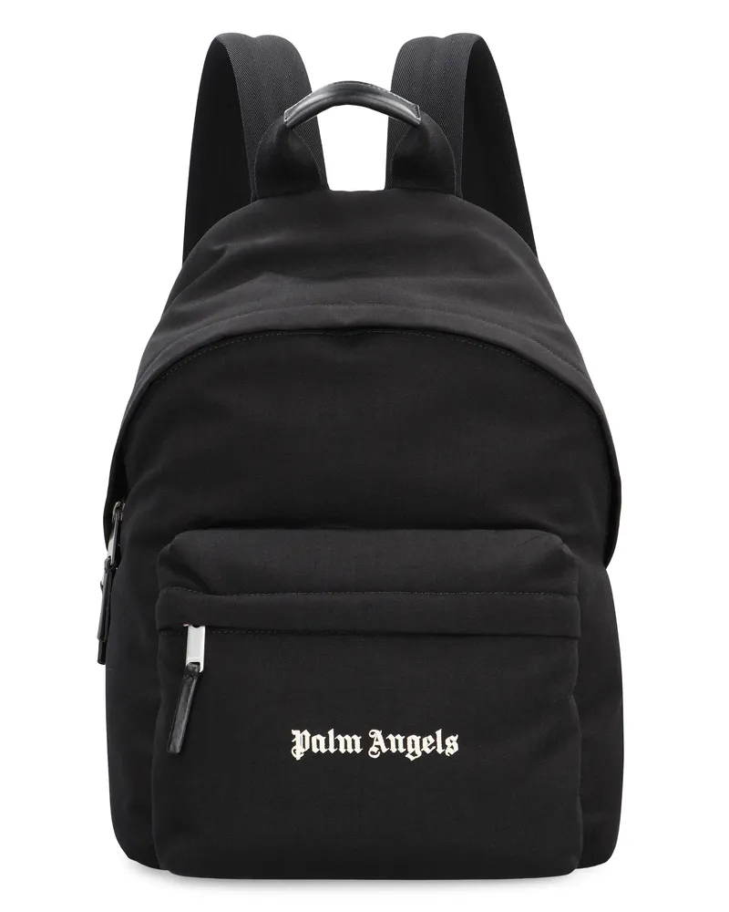 Palm Angels Men's Logo Backpack Black Polyamide Backpacks Black