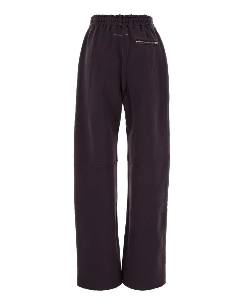 Maison Margiela Women Aubergine Cotton Joggers Darkpurple Exterior: Pantaloni Purple