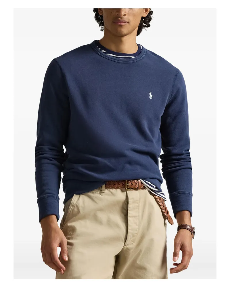 Ralph Lauren Logo-Embroidered Sweatshirt — Navy Navy