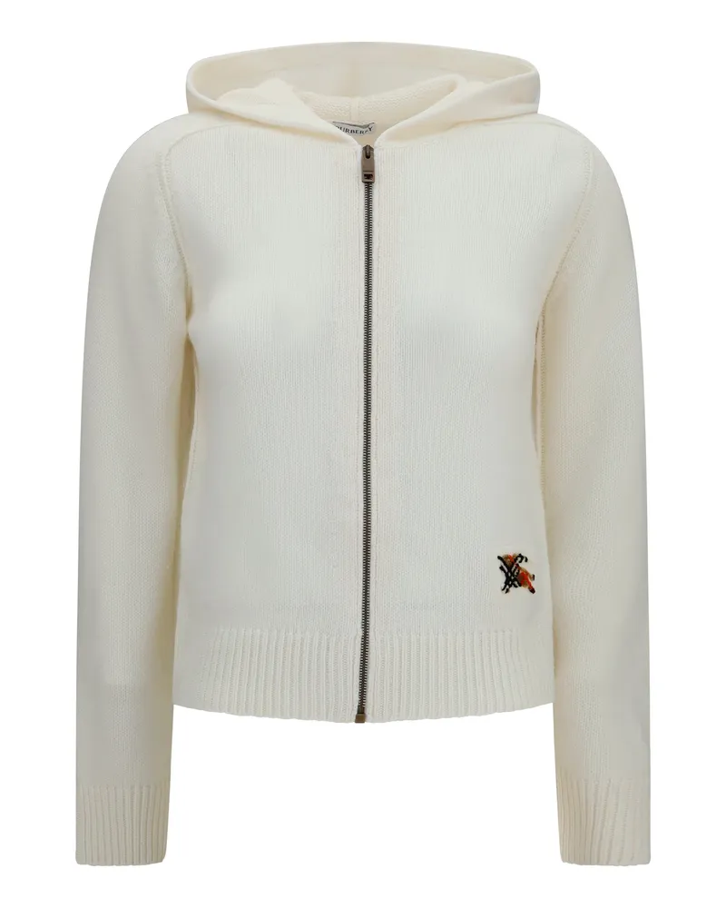 Burberry Women's Cardigan Hooded Wool Ecru (ovis Aries) Sweater 
