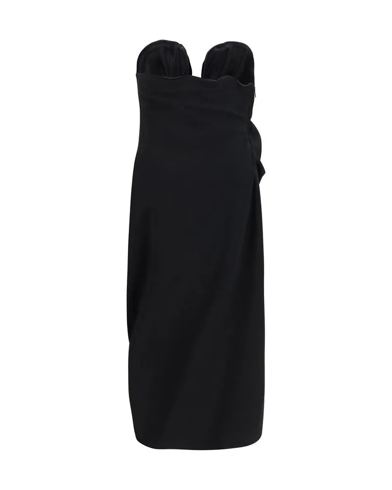 Magda Butrym Women's Black Wool Oves Aries Cocktail Dress Black