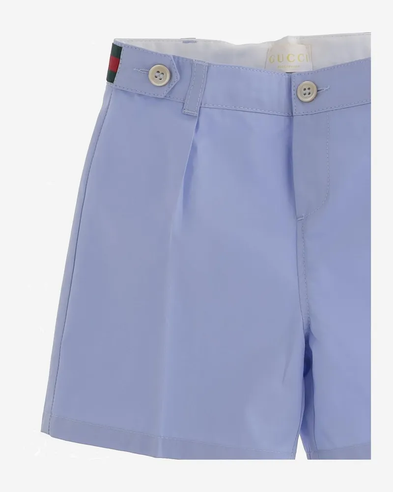 Gucci Boys' Shorts Cotton Poplin Blue Blue