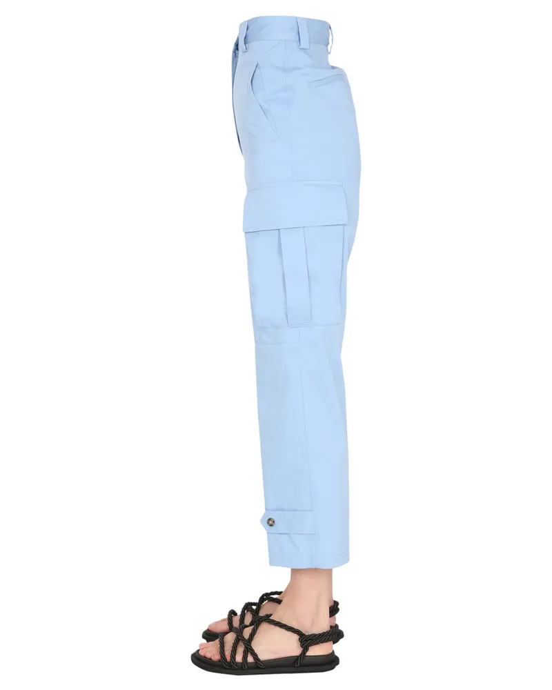 MSGM Cotton Cargo Pants — Blue Blue