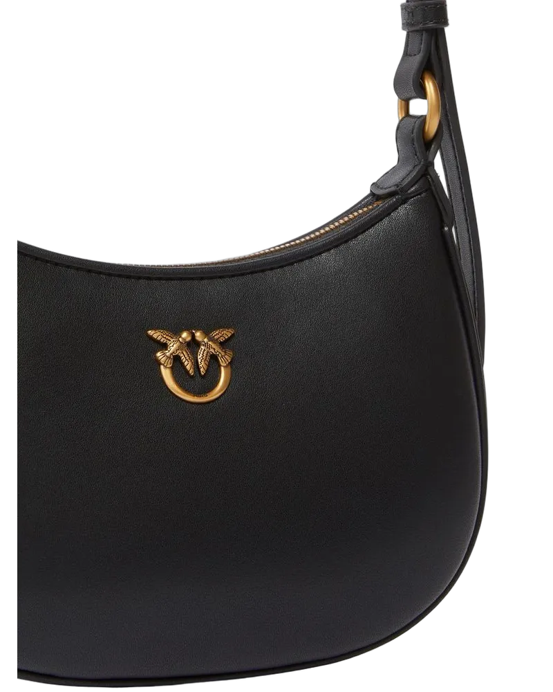 Pinko Women's Shoulder Bag Black Calfskin Leather - Shoulder-Bags Black