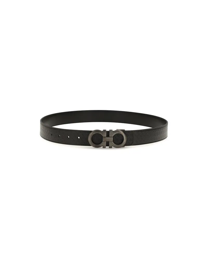 Ferragamo Reversible Leather Belt — Black Black