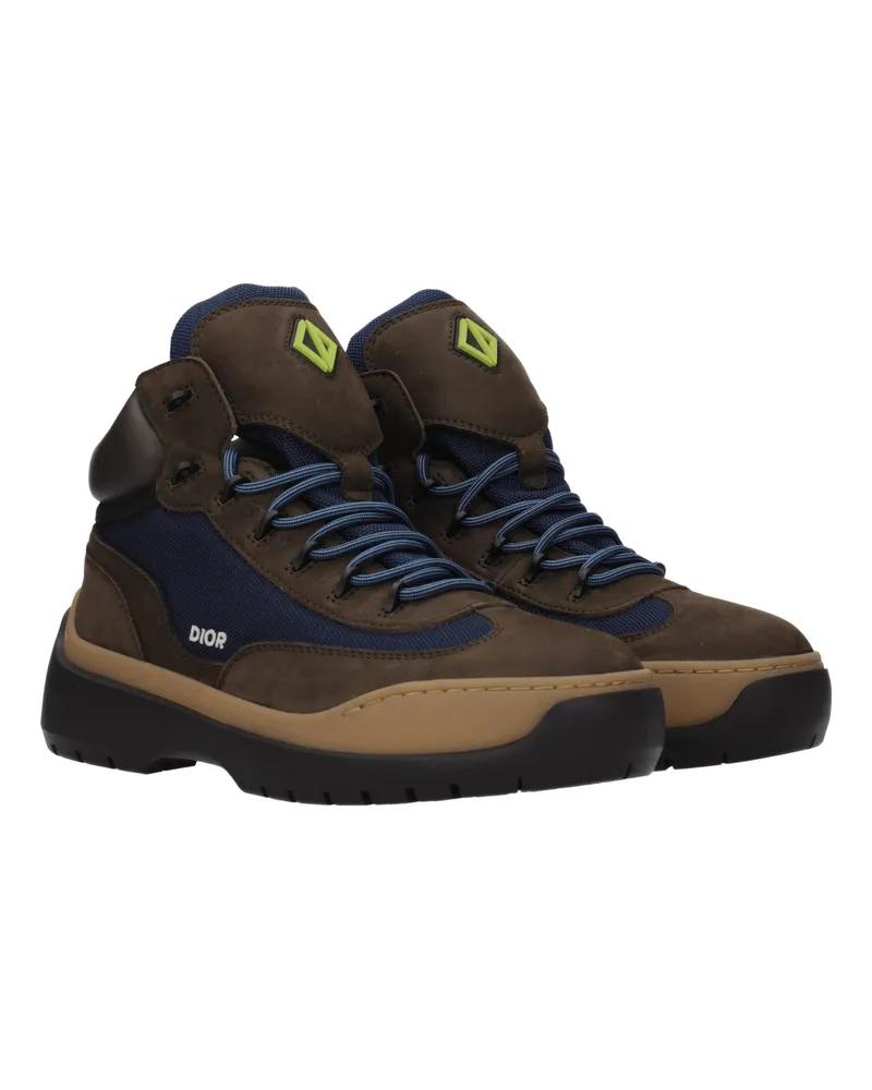 Dior Men's Brown Leather Ankle Boots Brown