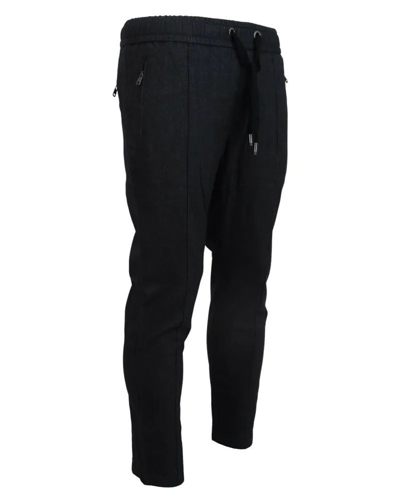 Dolce & Gabbana Gray Cotton Jogger Men Pants Gray
