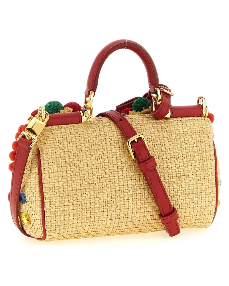 Dolce & Gabbana Raffia Top Handle Bag — Multicolor Multicolor