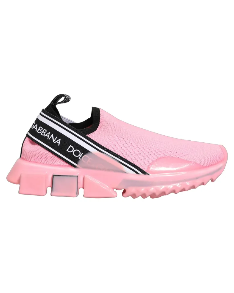 Dolce & Gabbana Women's Pink Slip On Low Top Sorrento Sneakers Shoes Pink