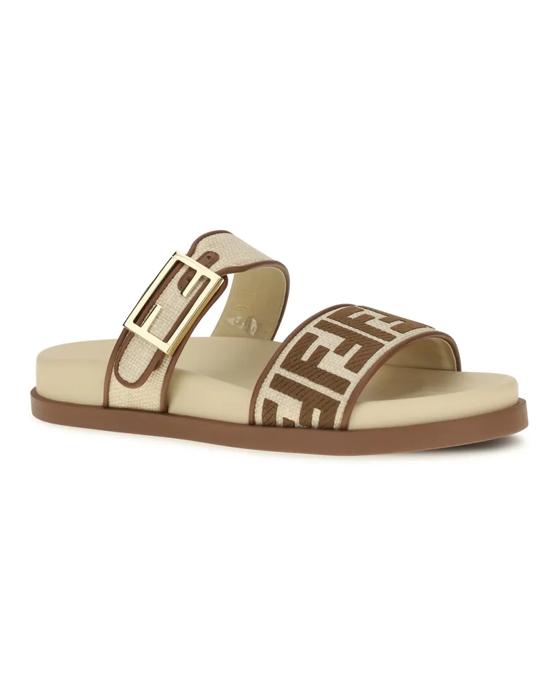 Fendi Women's Feel Slide Sandals Gia.alch Sellie+alch Beige