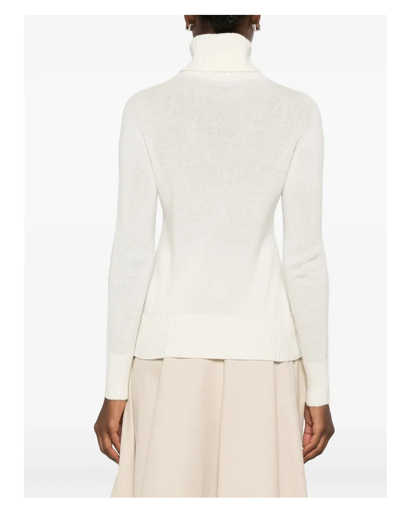 ARAGONA Roll Neck Cashmere Sweater — Beige Beige