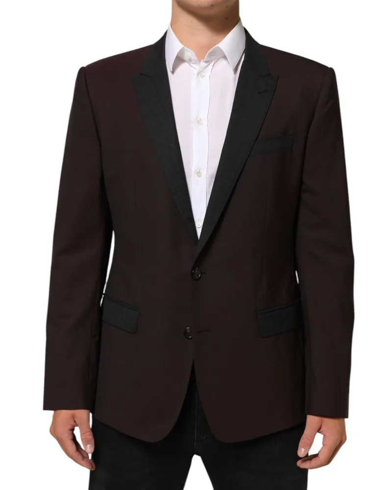 Dolce & Gabbana Women's Maroon Wool 2 Buttons Suit Jacket Blazer 03+wv Maroon