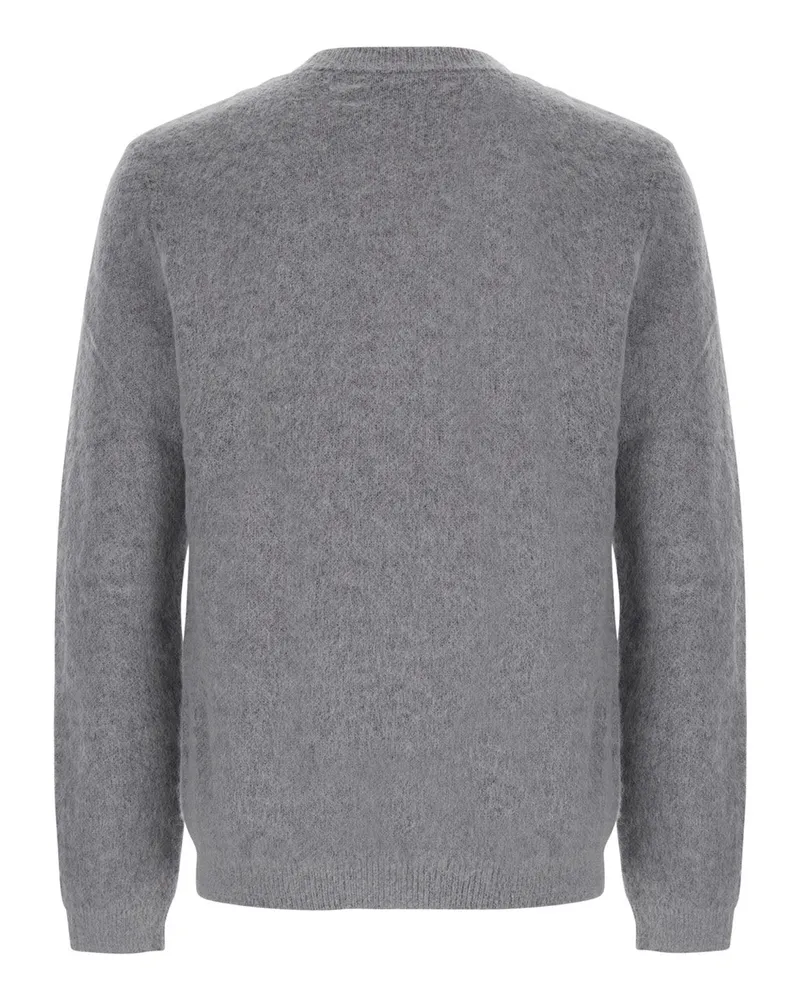 Emporio Armani Wool and Mohair Blend Sweater — Gray Gray