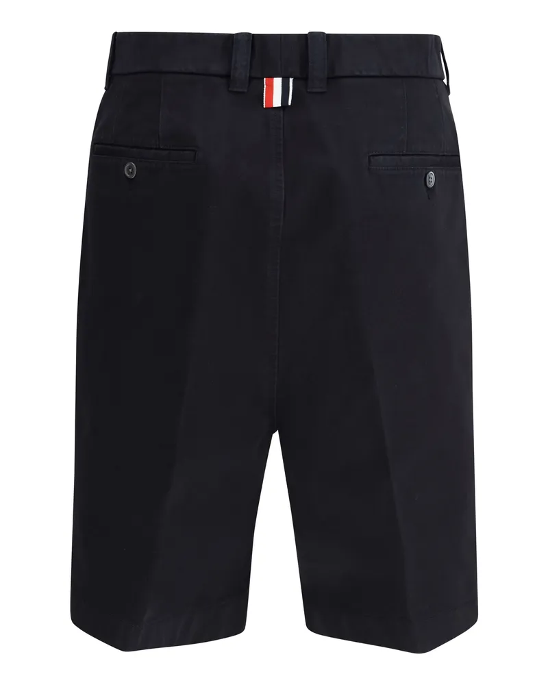 Thom Browne Men's Typewriter Cloth Utility Chino Shorts Navy Polyester; Cotton Bermuda Navy