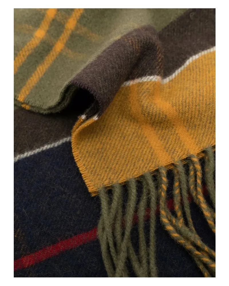 Barbour Wool Plaid Scarf — Green Green