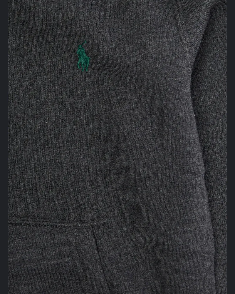 Ralph Lauren Pony-Embroidered Cotton Hoodie — Gray Gray
