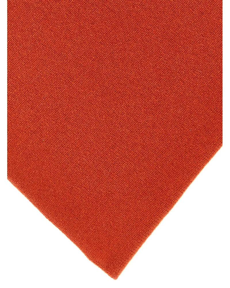 NUDE Pure Cashmere Shaved Knit Scarf — rust Rust