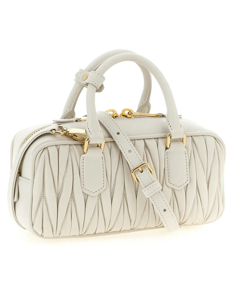 Miu Miu Leather Top Handle Bag — White White