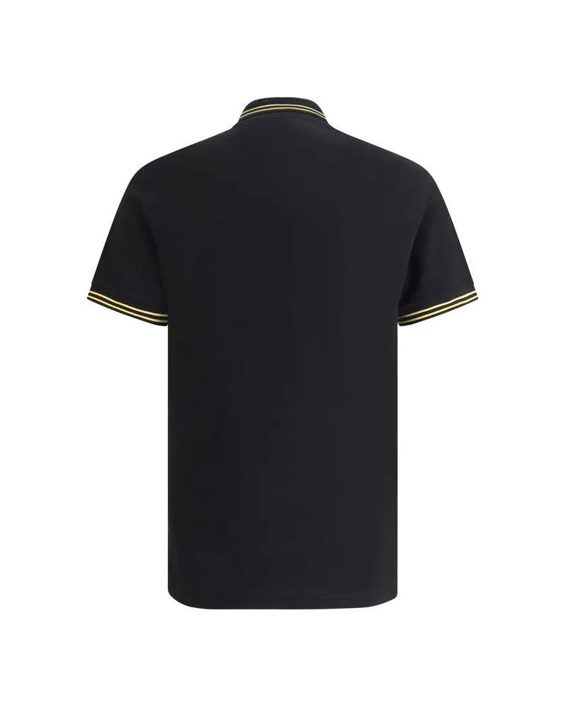 Versace Men's Black Cotton Polo Shirt Black