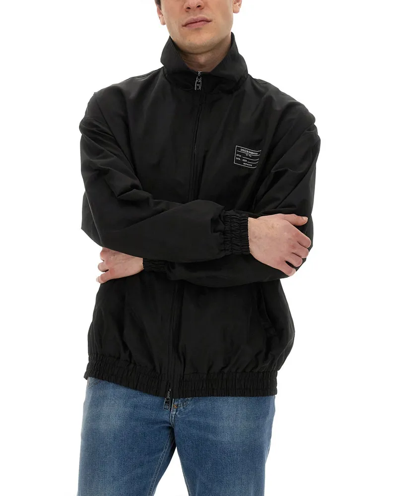 Dolce & Gabbana Hooded Polyester Jacket — Black Black