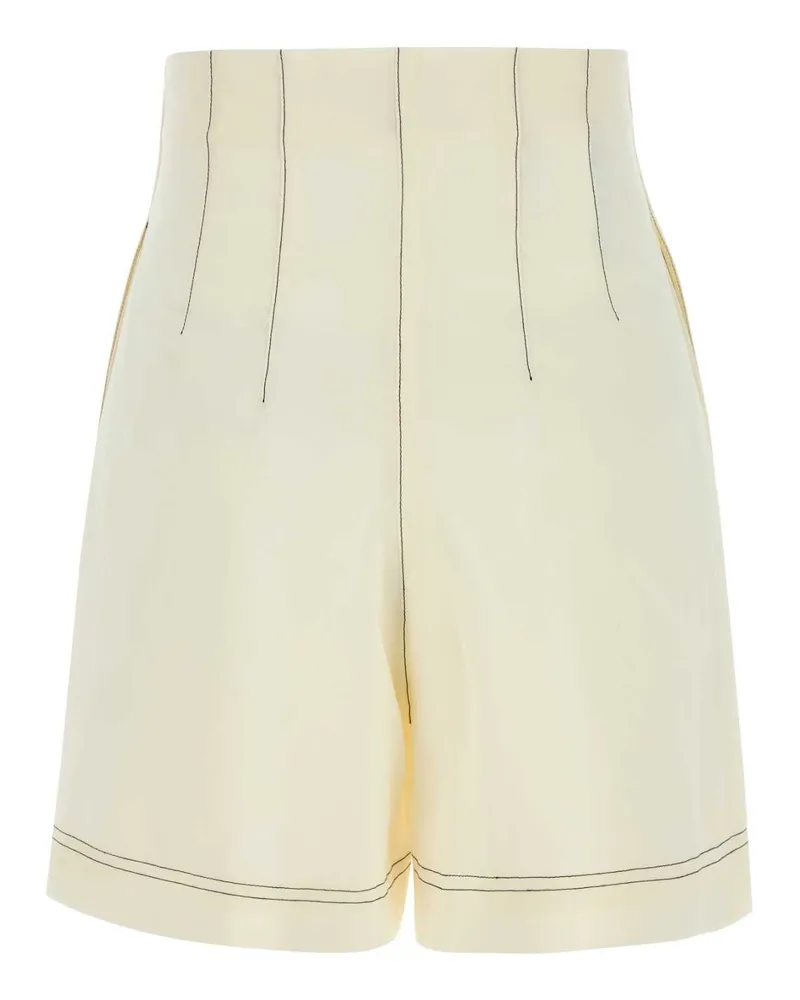 Philosophy Di Lorenzo Serafini Women's Ivory Polyester Blend Shorts Fantasiabianco Exterior: Cotton Beige