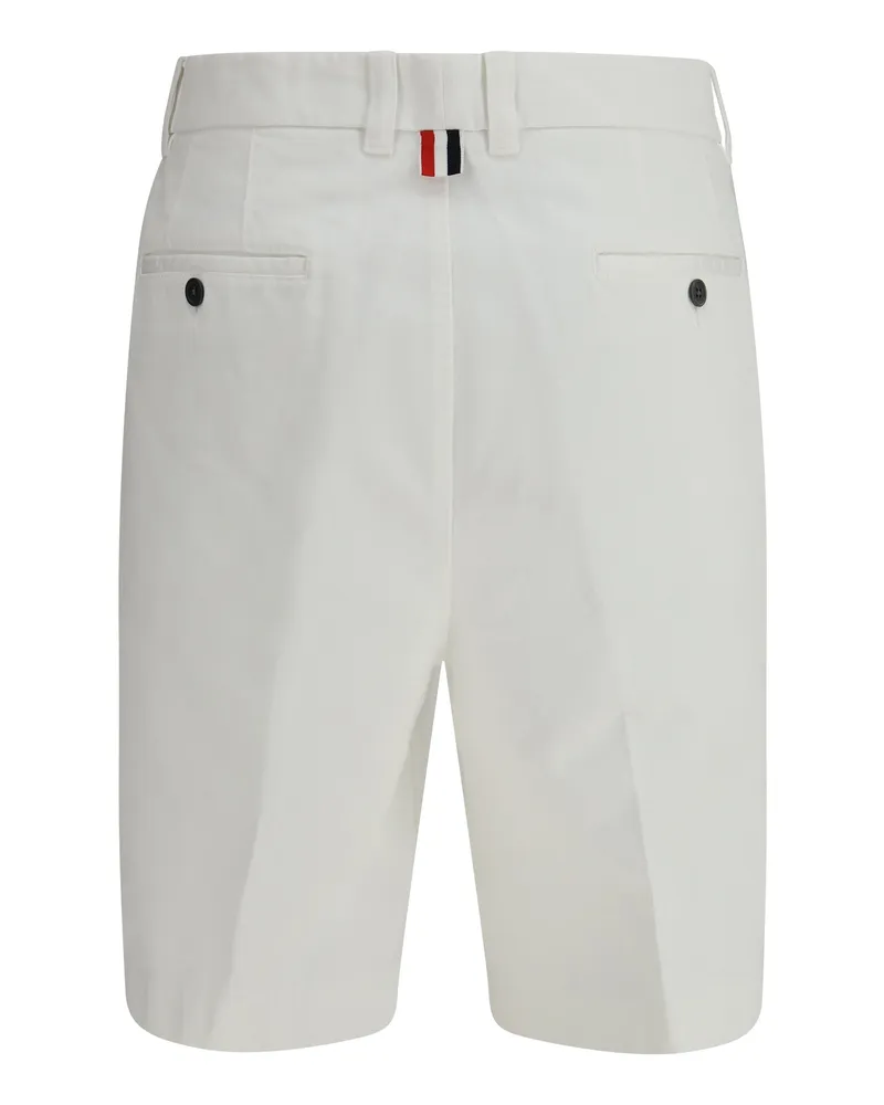 Thom Browne Men's Typewriter Cloth Utility Chino Shorts White Polyester; Cotton Bermuda White