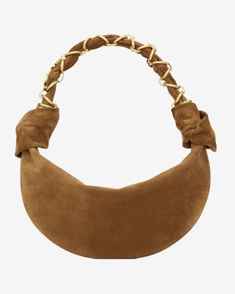 Saint Laurent Women's Mini Hobo Bag Amalia Suede Brown Shoulder Brown