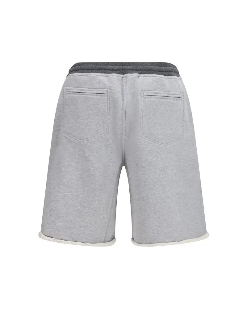 Brunello Cucinelli Men's Gray Cotton Bermuda Shorts Gray