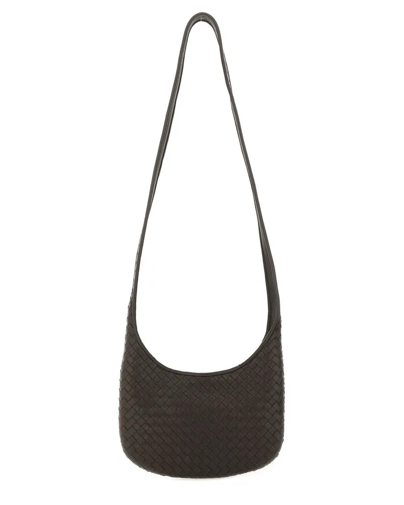 Bottega Veneta Unisex Shoulder Bag Veneto Brown Leather Brown