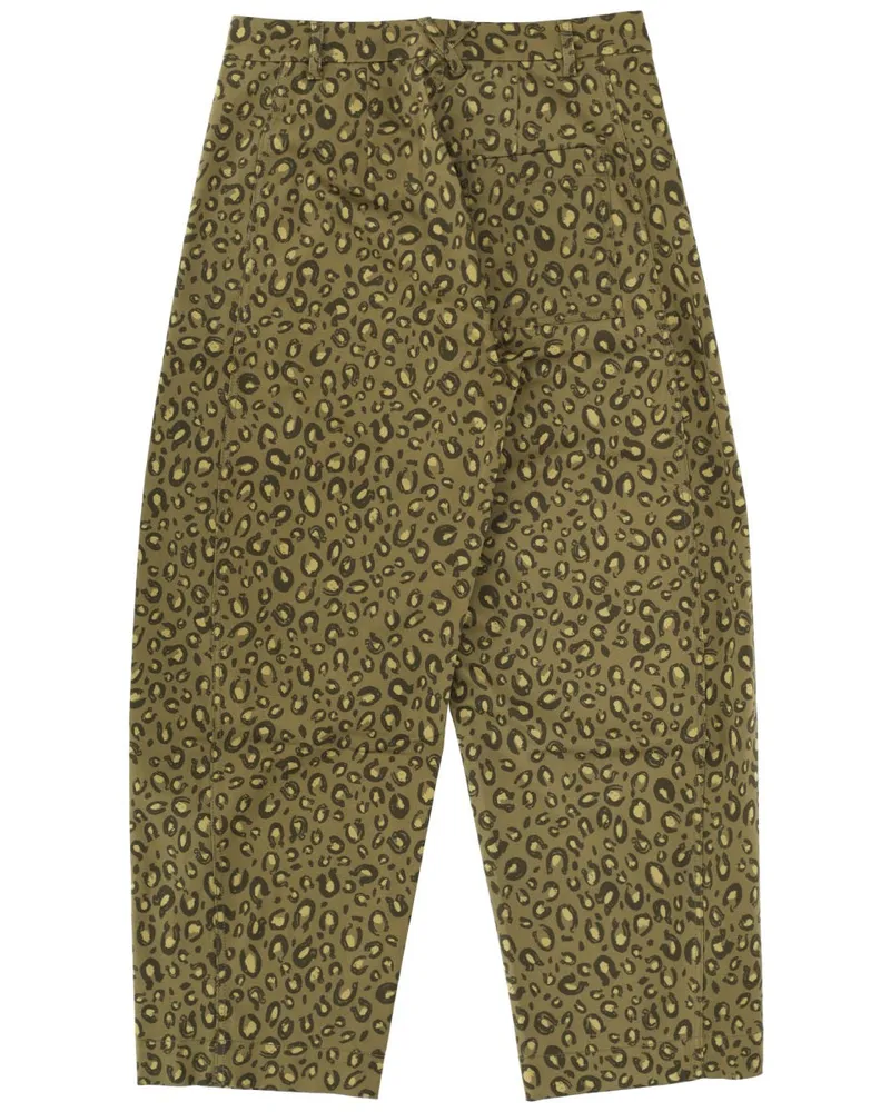 Paul Smith Animal Print Cotton Trousers — Brown Brown