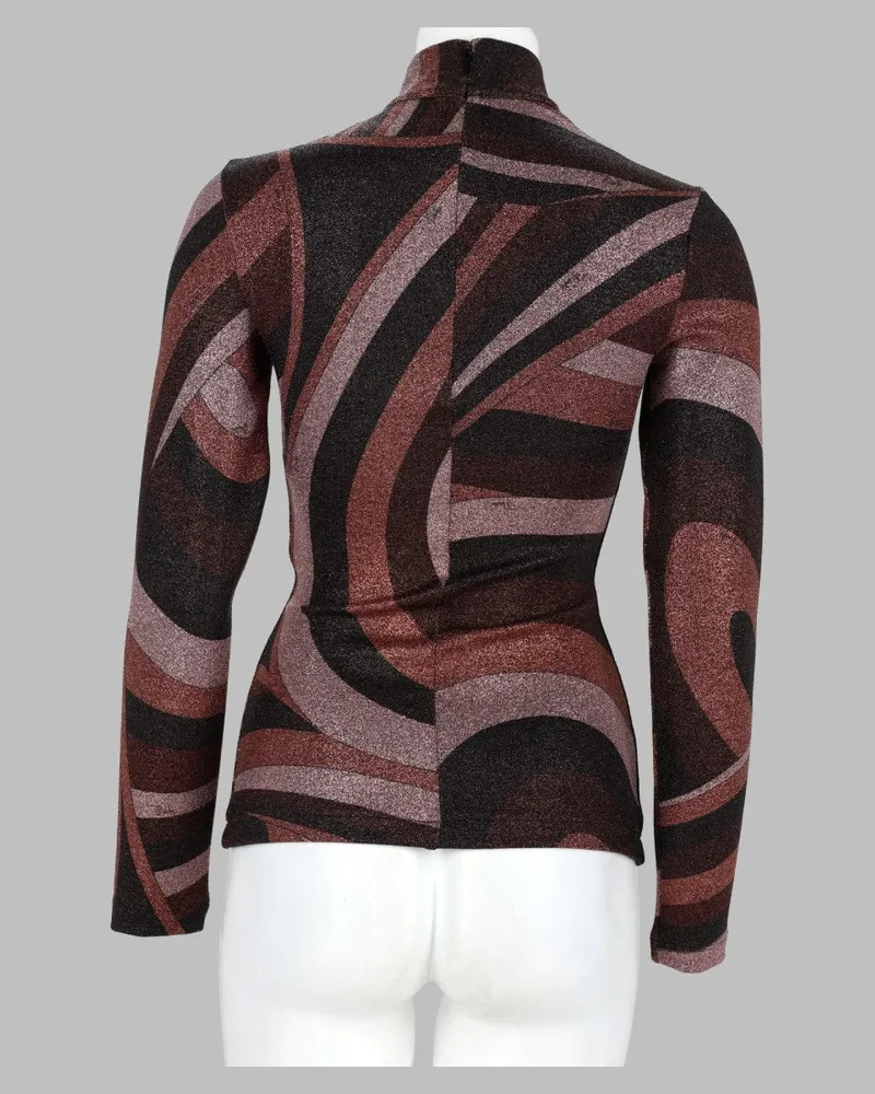 Emilio Pucci Lurex Iride Print Blouse — Multicolor Multicolor