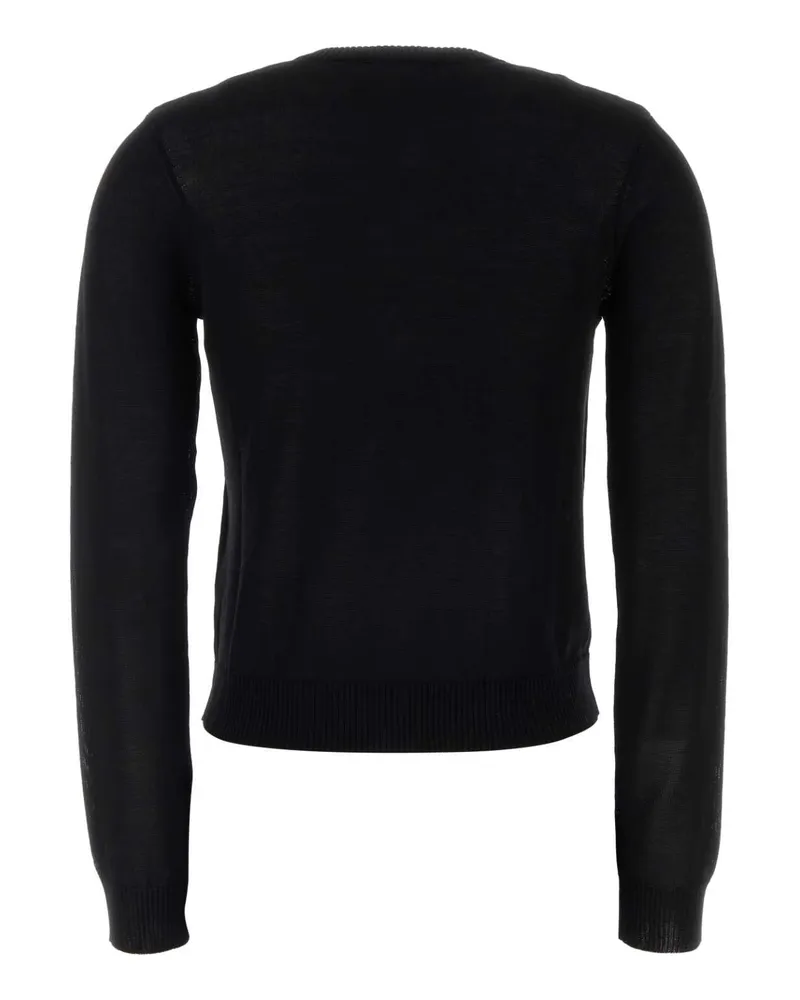 Ganni Women's Black Cotton Cardigan Exterior: Organic Maglieria Sweater Black