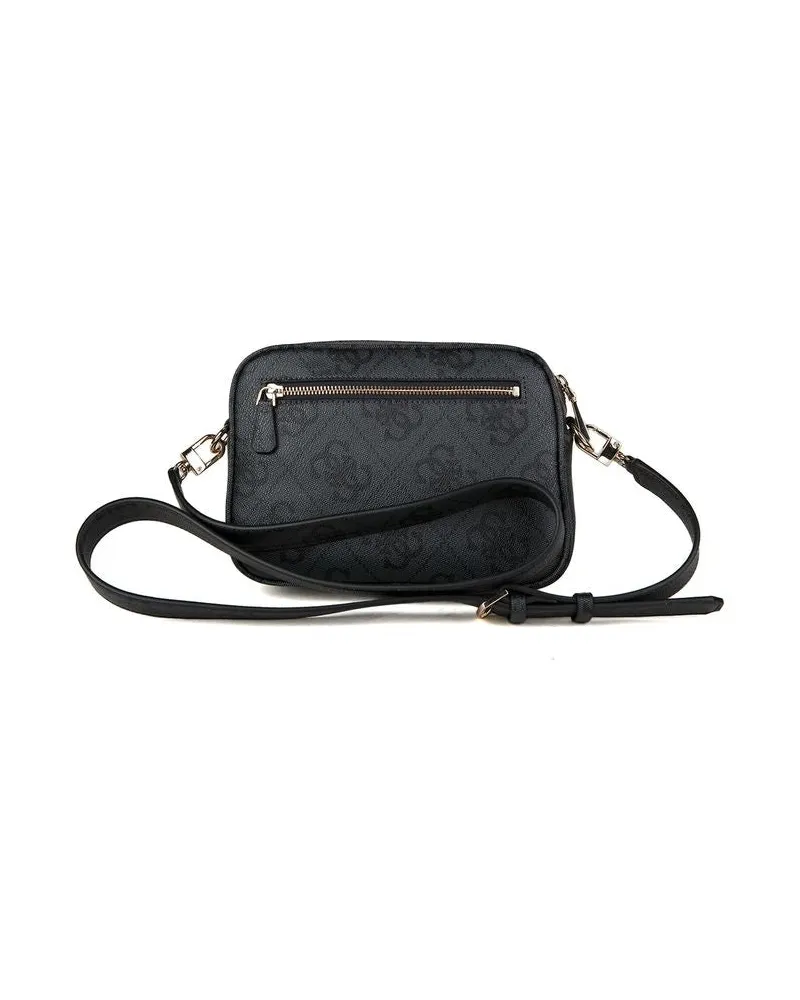 Guess Women's Crossbody Bag Coal Logo Polyurethane - Crossbody-Bags Black
