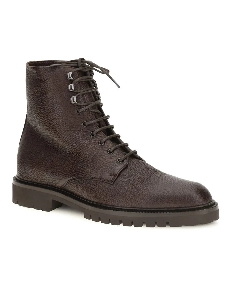 Brunello Cucinelli Men's Lace-Up Ankle Boots Dark Brown Dark