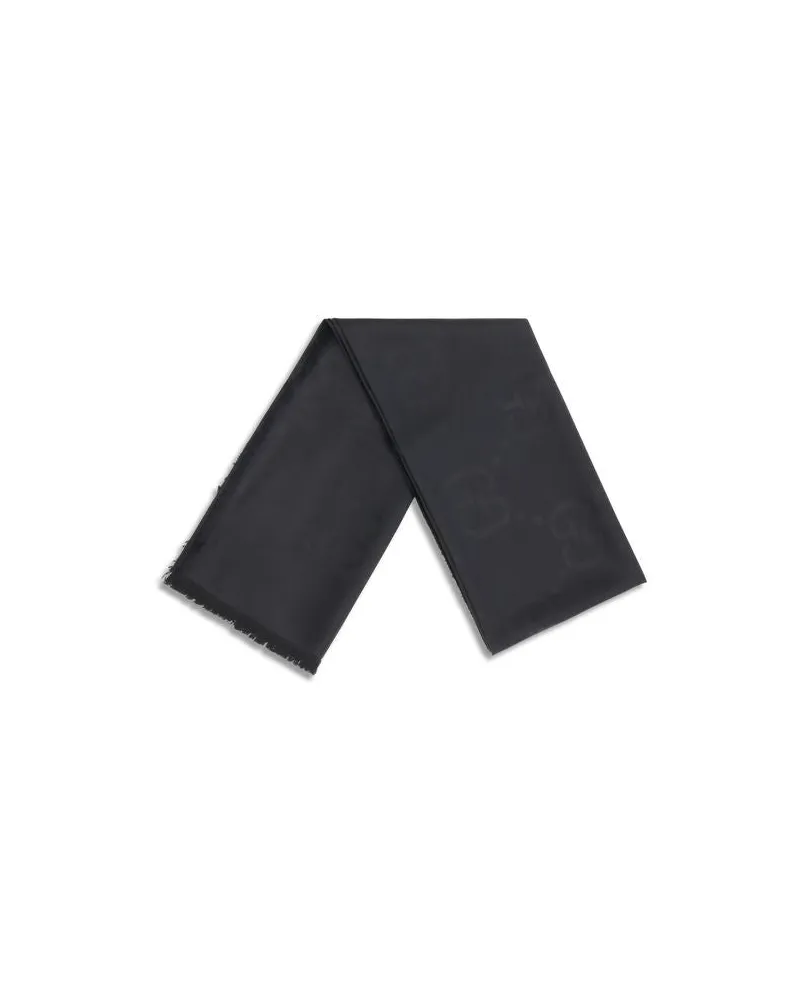 Gucci Women's Black Wool Oves Aries Scarf Black