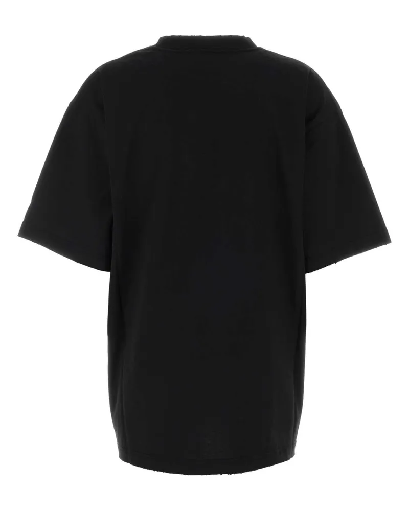 Balenciaga Women's Black Cotton Oversize T-Shirt Exterior Exterior: T-shirts And Polos Black
