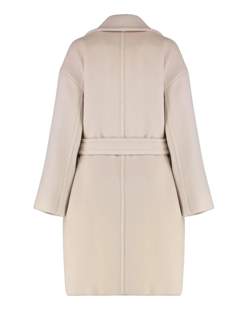 Max Mara Women's Wool And Alpaca Coat With Belt Beige Beige