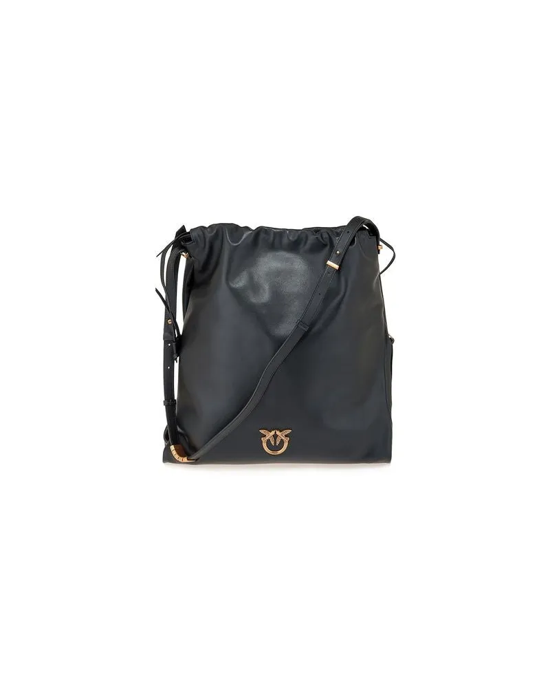 Pinko Women's Crossbody Bag Black Leather - Crossbody-Bags Black